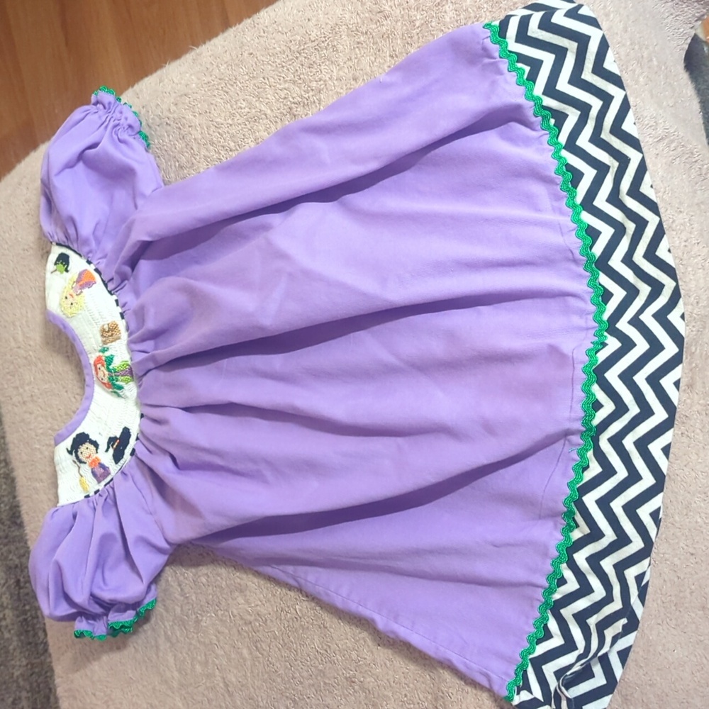Five Little Monkeys Hocus Pocus Witches Smocked Dress Size 12M